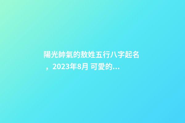 陽光帥氣的敖姓五行八字起名，2023年8月 可愛的男孩